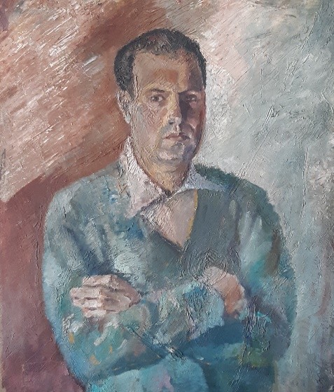 Autorretrato, pintura al óleo, año 1952.